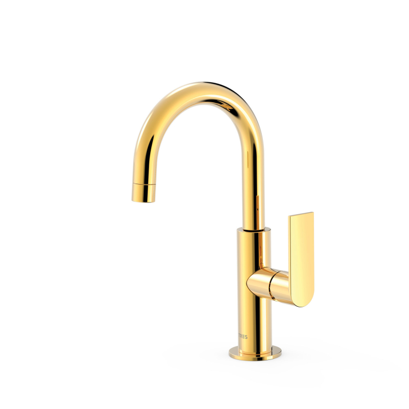 Bateria jednouchwytowa umywalkowa z boczną dźwignią LOFT 24-k złoto TRES 20020504OR