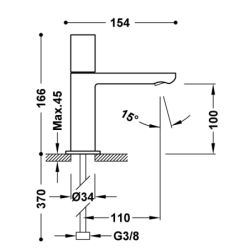 Bateria 1-drożna umywalkowa LOFT 24-k złoto TRES 20050301OR