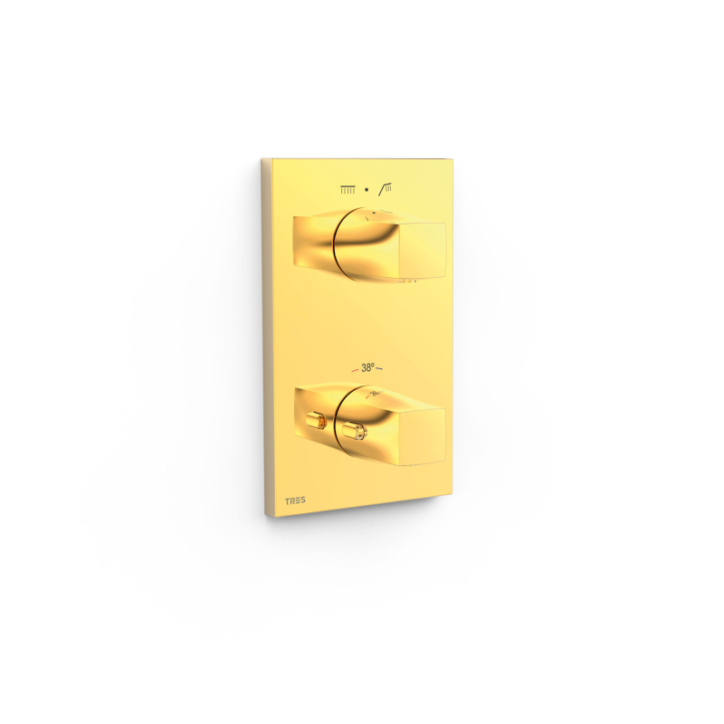 Elementy zewnętrzne do podtynkowego korpusu 2-drożnego THERM-BOX 24-k złoto TRES 21125001OR