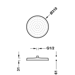 Deszczownica CLASIC 24-k złoto TRES 29933703OR