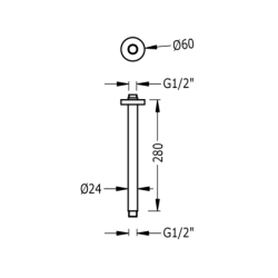 Ramię sufitowe 24-k złoto TRES 13462102OR