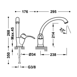 Bateria jednouchwytowa kuchenna 24-k złoto TRES 24244101OR