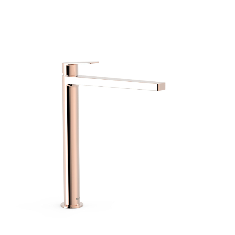 Bateria jednouchwytowa umywalkowa XXL PROJECT-TRES 24-k różowe złoto TRES 21180301OP