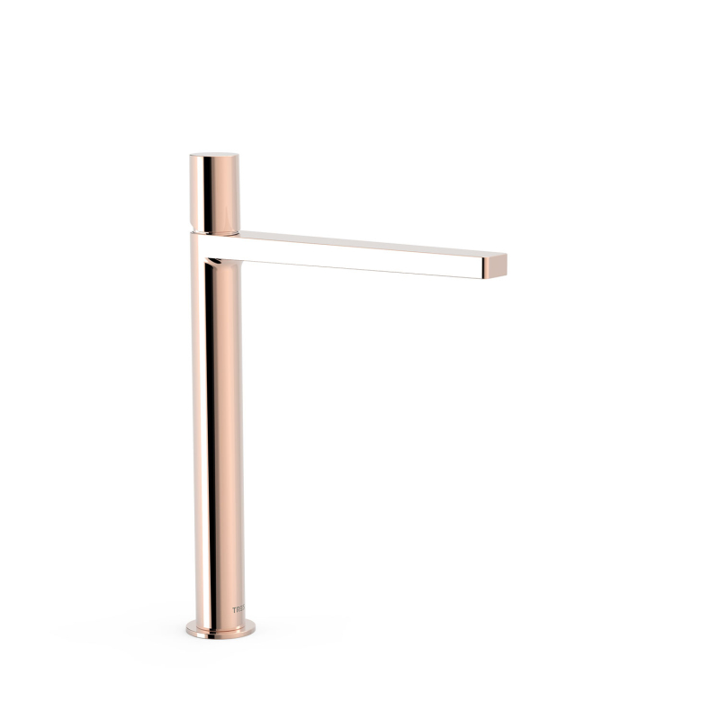 Bateria jednouchwytowa umywalkowa XXL PROJECT-TRES 24-k różowe złoto TRES 21180302OP