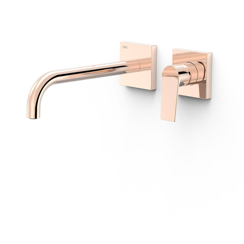 Elementy zewnętrzne do podtynkowego korpusu baterii umywalkowej PROJECT-TRES 24-k różowe złoto TRES 21130022OP