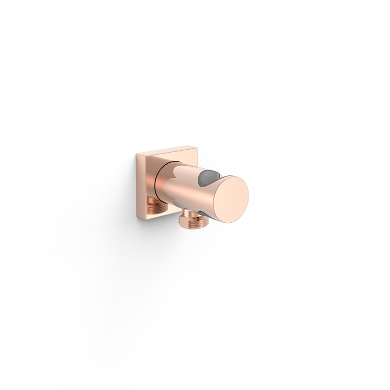 Uchwyt stały z przyłączem wody do słuchawki prysznicowej z wężem 24-k różowe złoto TRES 21118221OP