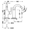 Bateria jednouchwytowa do bidetu z boczną dźwignią CUADRO 24-k matowe złoto TRES 00612402OM