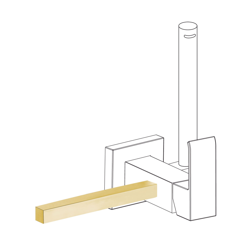 Uchwyt na ręcznik do baterii bidetowej ściennej 24-k matowe złoto TRES 03412402OM