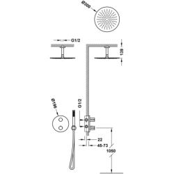 Zestaw baterii termostatycznej podtynkowej 2-drożnej prysznicowej THERM-BOX 24-k matowe złoto TRES 26225003OM