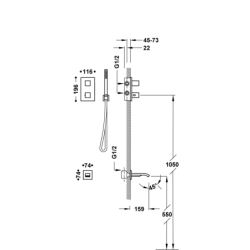 Zestaw baterii termostatycznej podtynkowej 2-drożnej prysznicowej i wannowej THERM-BOX 24-k matowe złoto TRES 00625006OM