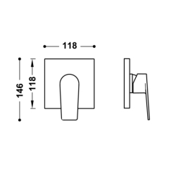 Elementy zewnętrzne do 1-drożnego RAPID-BOX 24-k matowe złoto TRES 21127810OM