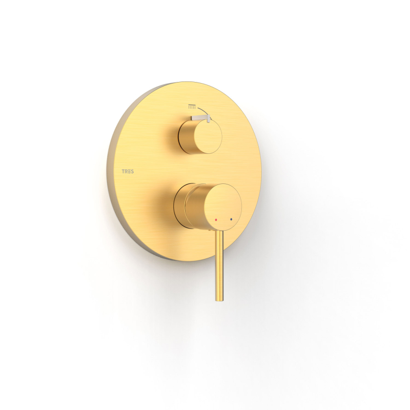 Elementy zewnętrzne do podtynkowego korpusu 2-drożnego RAPID-BOX 24-k matowe złoto TRES 26228110OM