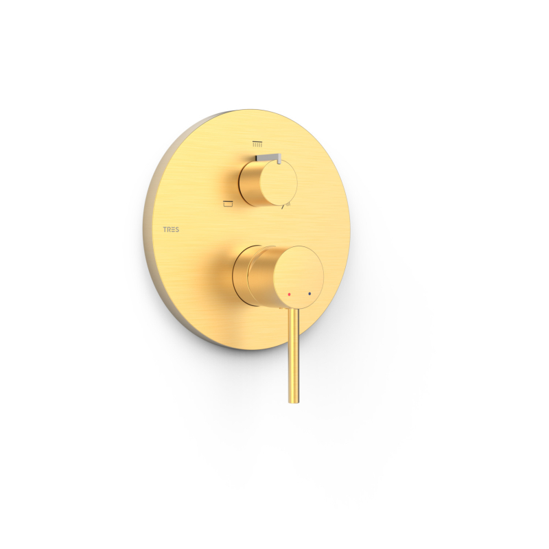 Elementy zewnętrzne do podtynkowego korpusu 3-drożnego RAPID-BOX 24-k matowe złoto TRES 26227310OM