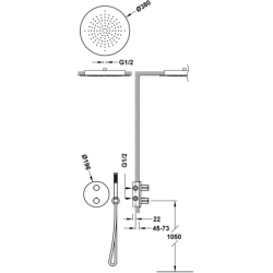Zestaw baterii termostatycznej podtynkowej 2-drożnej prysznicowej THERM-BOX 24-k matowe różowe złoto TRES 26225005OPM