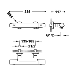 Bateria termostatyczna naścienna prysznicowa OVER-WALL 24-k matowe różowe złoto TRES 19016439OPM