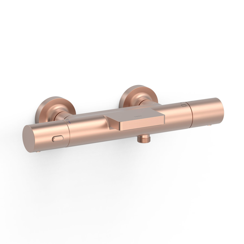 Bateria termostatyczna naścienna wannowa i prysznicowa OVER-WALL 24-k matowe różowe złoto TRES 19017412OPM
