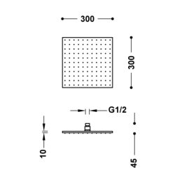 Deszczownica 24-k matowe różowe złoto TRES 13413830OPM