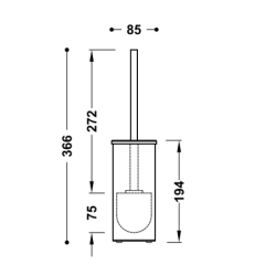 Pojemnik na szczotkę podłogowy 24-k matowe różowe złoto TRES 10733605OPM