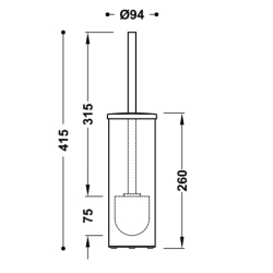 Pojemnik na szczotkę podłogowy 24-k matowe różowe złoto TRES 16133602OPM