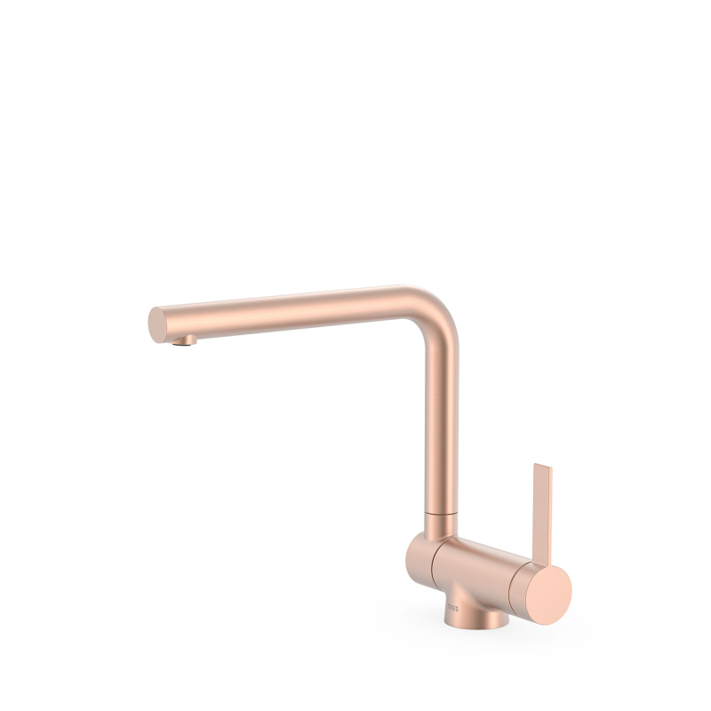 Bateria jednouchwytowa kuchenna z wylewką składaną (podokienna) 24-k matowe różowe złoto TRES 23033503OPM