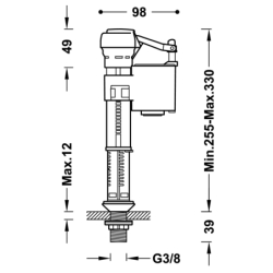 Mechanizm napełniania zbiornika toalety TRES 25477002
