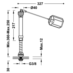 Mechanizm napełniania zbiornika toalety TRES 25477003