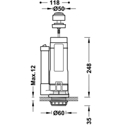 Mechanizm zrzutu zbiornika toalety TRES 25477012