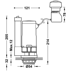 Mechanizm zrzutu zbiornika toalety TRES 25477009
