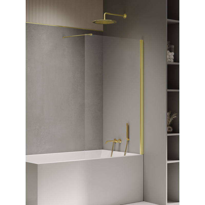 NZ4 PARAWAN NAWANNOWY NEW SOLEO LIGHT GOLD U 60x140 CZYSTE 6mm POWŁOKA LIGHT GOLD POŁYSK NEW TRENDY P-0115-WP