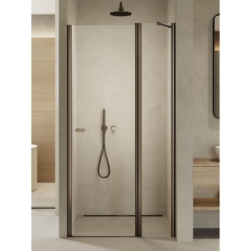 NZ2 DRZWI WNĘKOWE NEW SOLEO GUNMETAL BRUSHED 1D U 110x195 CZYSTE 6mm POWŁOKA GUNMETAL SZCZOTKOWANY NEW TRENDY D-0562A