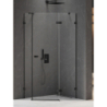 KABINA AVEXA BLACK 1D PIĘCIOKĄTNA ASYMETRYCZNA P 100x80x200 CZYSTE 6mm POWŁOKA DRZWI LEWE CZARNY MAT NEW TRENDY EXK-3882