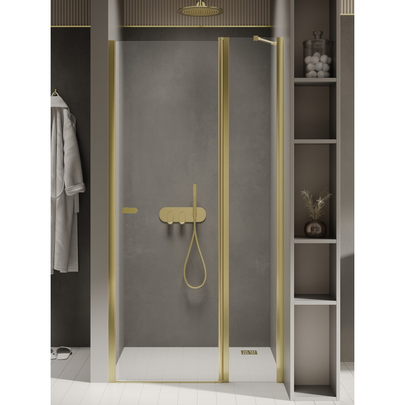 NZ2 DRZWI WNĘKOWE NEW SOLEO LIGHT GOLD 1D U 90x195 CZYSTE 6mm POWŁOKA LIGHT GOLD POŁYSK NEW TRENDY D-0482A