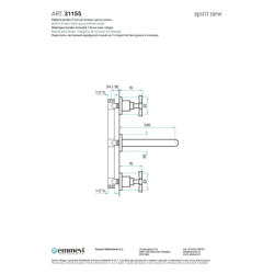 Bateria umywalkowa podtynkowa l-18cm Spirit New chrom EMMEVI RUBINETTERIE 31155CR