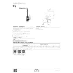 Bateria zlewozmywakowa stojąca Sly chrom PAFFONI RUBINETTERIE SY185CR