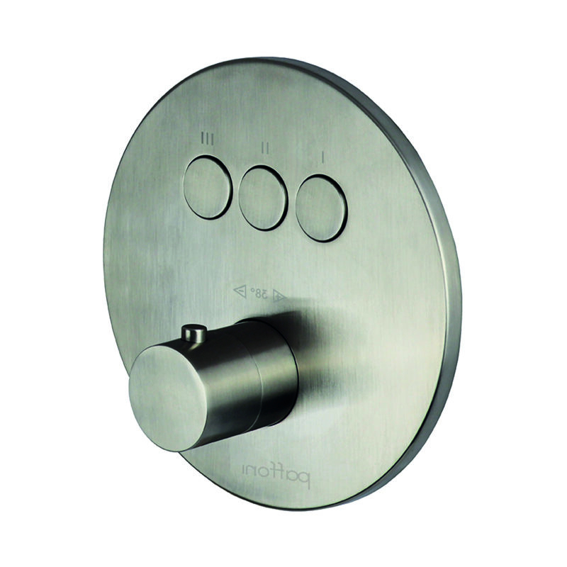 Bateria podtynkowa termostatyczna 3-drożna Light, Stick stal szczotkowana PAFFONI RUBINETTERIE CPT019ST