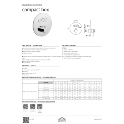 Bateria podtynkowa termostatyczna 3-drożna Light, Stick stal szczotkowana PAFFONI RUBINETTERIE CPT019ST