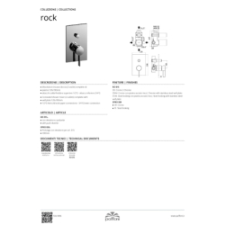 Bateria podtynkowa 2-drożna Rock chrom PAFFONI RUBINETTERIE RO015CR
