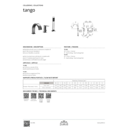 Bateria wannowa 3-otworowa Tango chrom PAFFONI RUBINETTERIE TA040CR