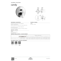 Bateria podtynkowa 2-drożna Candy chrom PAFFONI RUBINETTERIE CA015CR