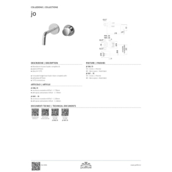 Bateria umywalkowa podtynkowa l-248mm (clickclack) Joker chrom PAFFONI RUBINETTERIE JK007KCR