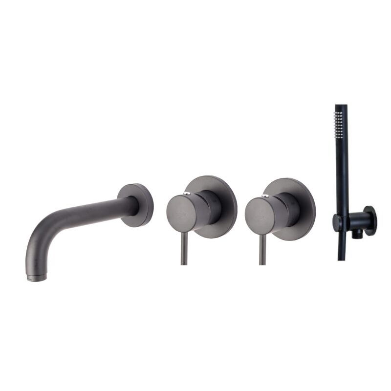 Zestaw wannowy podtynkowy z wylewką l-175mm Piper czarny mat EMMEVI RUBINETTERIE PI010ZWW.NO