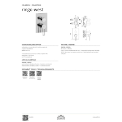 Bateria podtynkowa 2-drożna z przełącznikiemmechanicznym Ringo chrom PAFFONI RUBINETTERIE RIN018CR