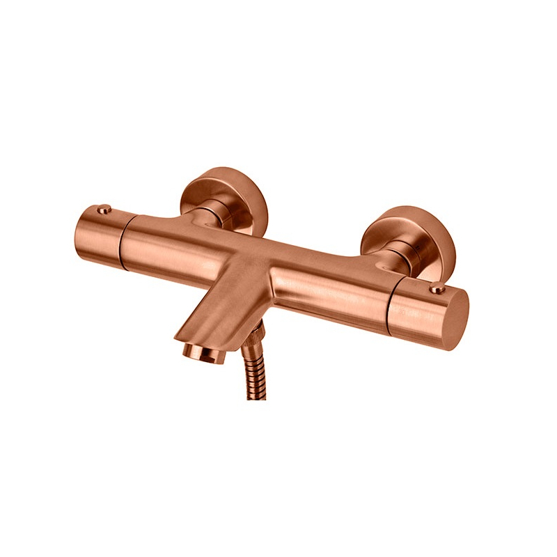 Bateria wannowa ścienna termostat (korpus) Light miedź szczotkowana PAFFONI RUBINETTERIE LIQ022RMSP