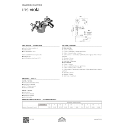 Bateria bidetowa stojąca Iris chrom PAFFONI RUBINETTERIE IRV135CR