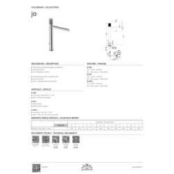 Bateria umywalkowa wysoka (clickclack) Joker chrom PAFFONI RUBINETTERIE JK081KCR