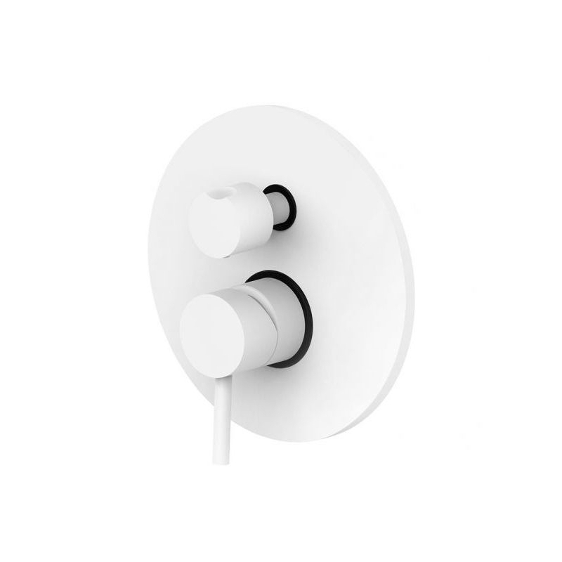 Bateria podtynkowa 2-drożna z przełącznikiem mechanicznym Light biały mat PAFFONI RUBINETTERIE LIG018BO