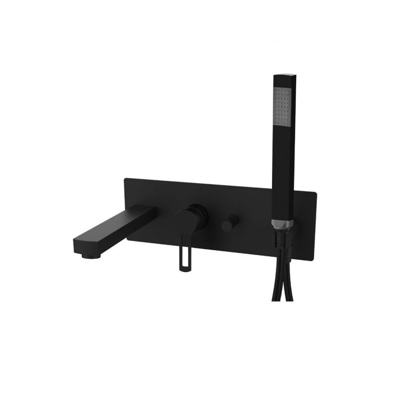 Bateria wannowa podtynkowa zespolona Ringo czarny mat PAFFONI RUBINETTERIE RIN001NO