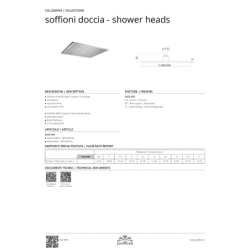 Sito natryskowe syncro king 300x300x8mm Deszczownice czarny mat PAFFONI RUBINETTERIE ZSOF078NO