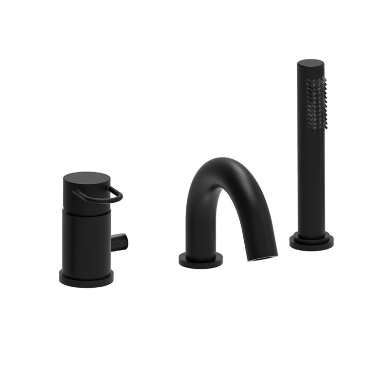 Bateria wannowa 3-otworowa Joker czarny mat PAFFONI RUBINETTERIE JK047NO