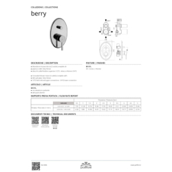 Bateria podtynkowa 2-drożna Berry chrom PAFFONI RUBINETTERIE BR015CR